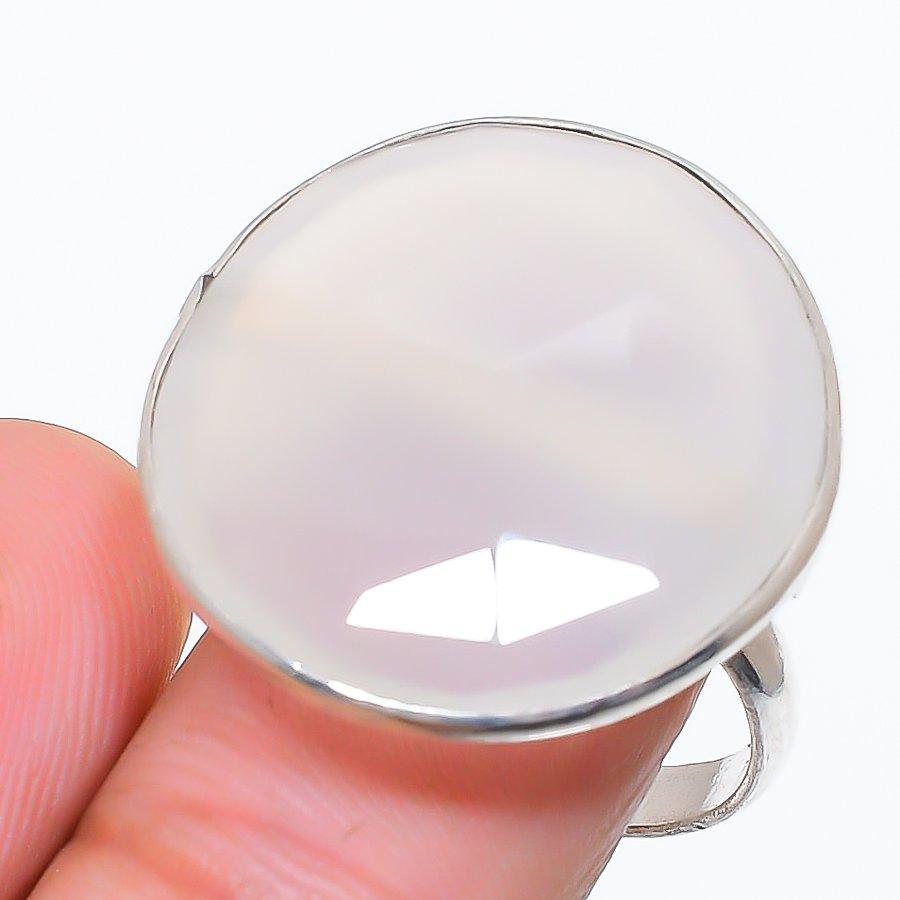 

Aqua Chalcedony Gemstone 925 Sterling Silver Jewelry Ring Size Adjustable GK-6022