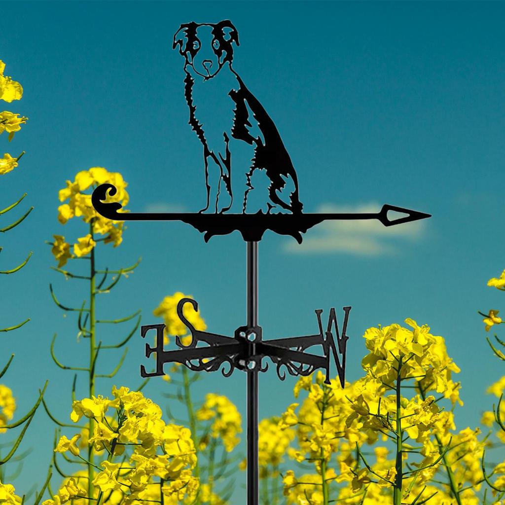 Hund Wetterfahne Welpen Ornament Geschenk, Kunst Eisen Tier Wetterfahne Windrichtungsanzeiger für Zaun