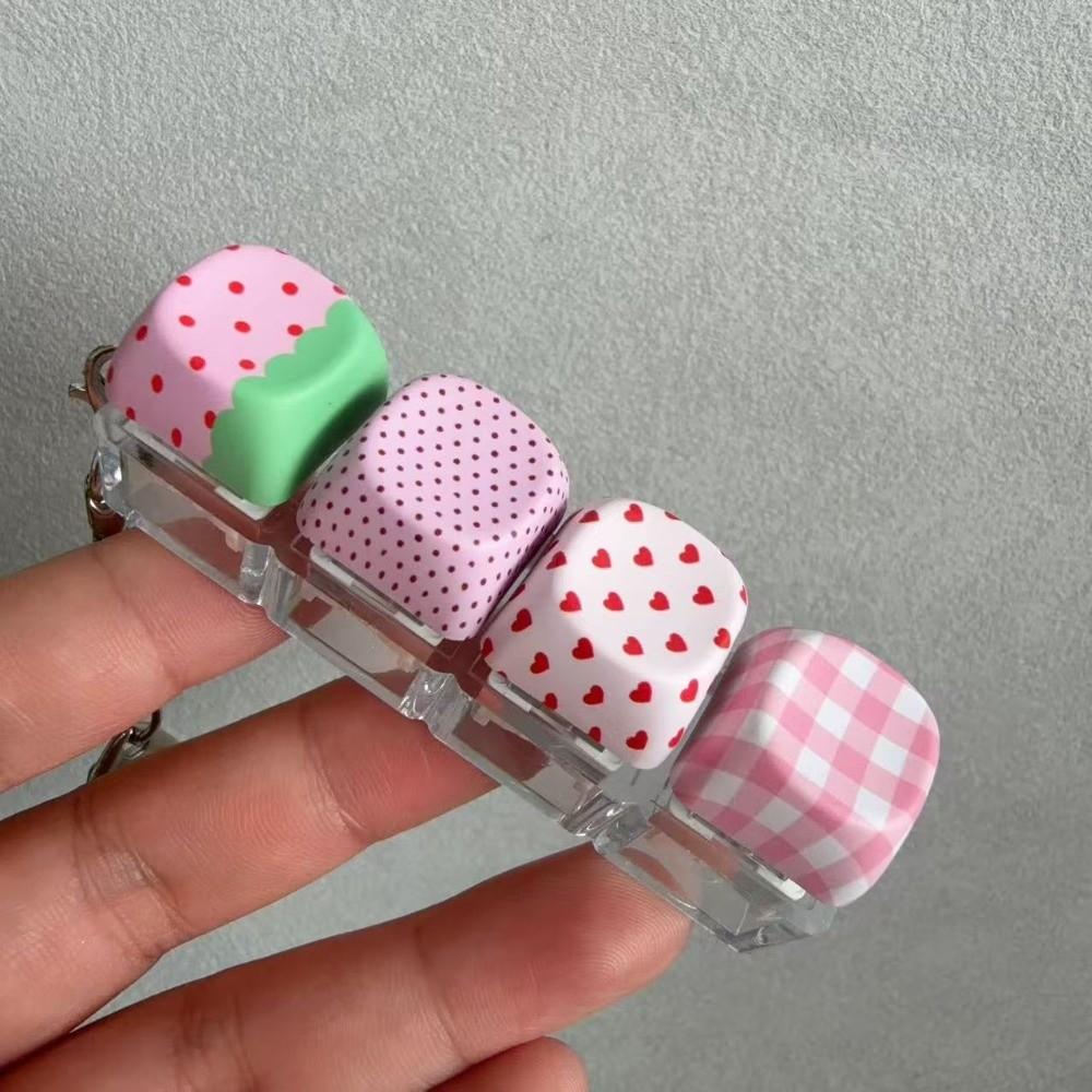 PBT Material Decompression Keyring Snake Bone Chain Mechanical Keyboard Key Cap Pendant  Office