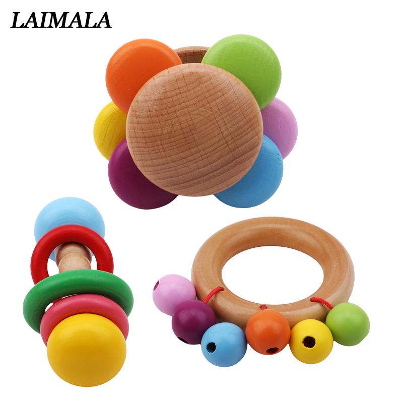 Buy 1pcs Kid Baby Toys Handbell Musical Educational Wooden Bell Rattle