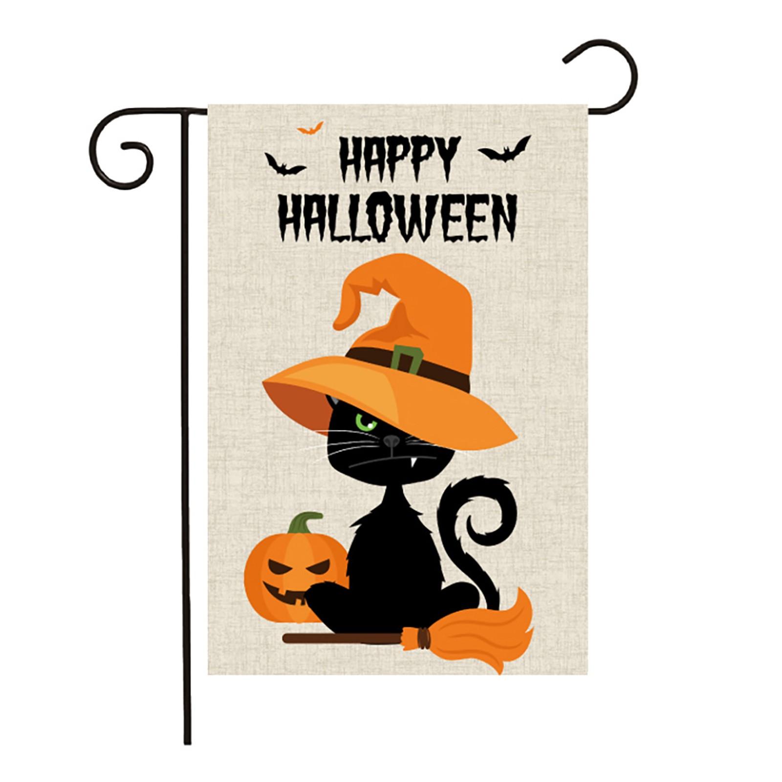 

Halloween Welcome Garden Flag Double Sided For Indoor Yard Flag 17.7inx11.8in