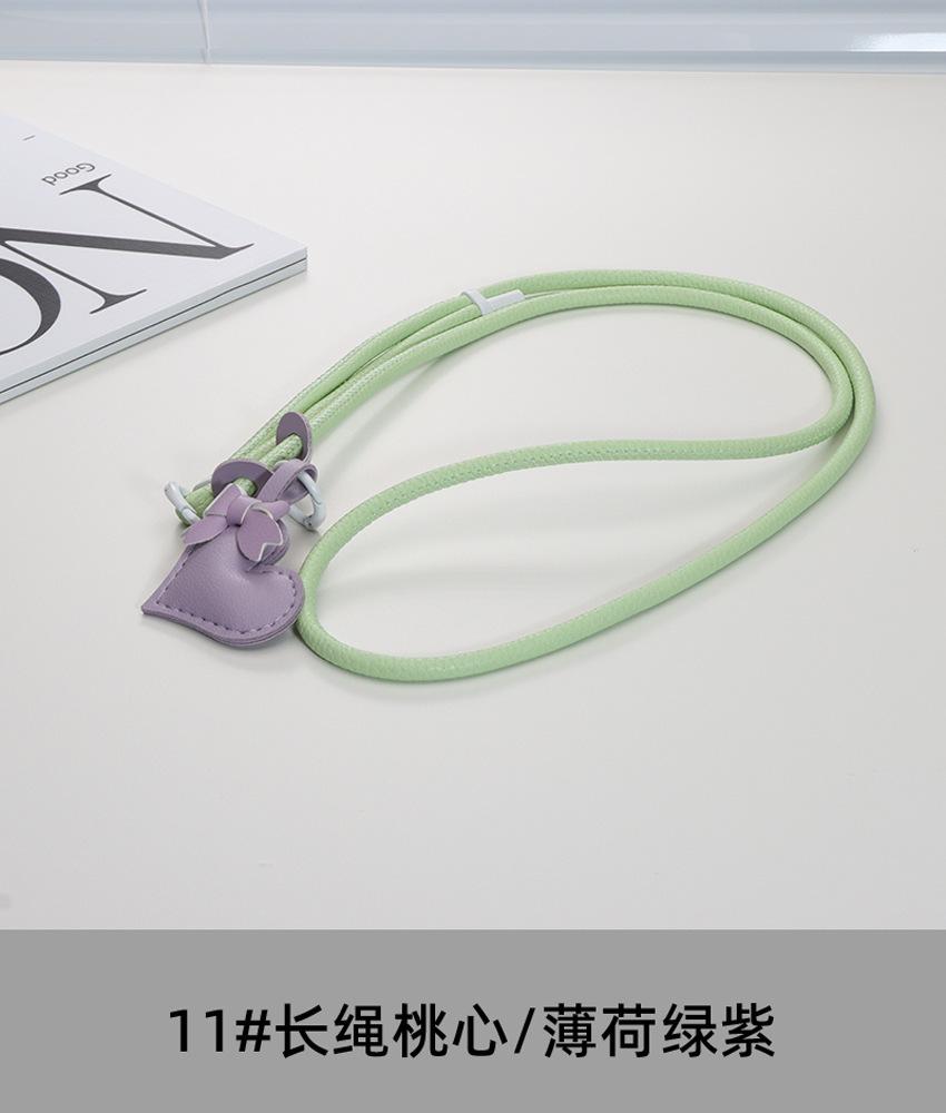 Leather messenger mobile phone lanyard love pendant long adjustable neck strap strong and durable gasket anti-lost women