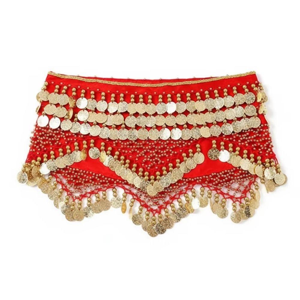 Creative Belly Dance Waist Chain Glitter Sequins Bellydance Coins Belt  Dance Costume