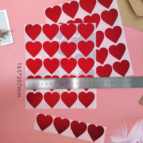 40 Stück Geschenk-Siegel-Siegel-Box-Aufkleber in Herzform, einfarbig, romantische Liebe, Jahrestag, Scrapbooking