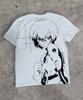 Evangelion Rei Ayanami Minimalistische Linienkunst Druck Übergröße Anime Streetwear Damen und Herren T-Shirt