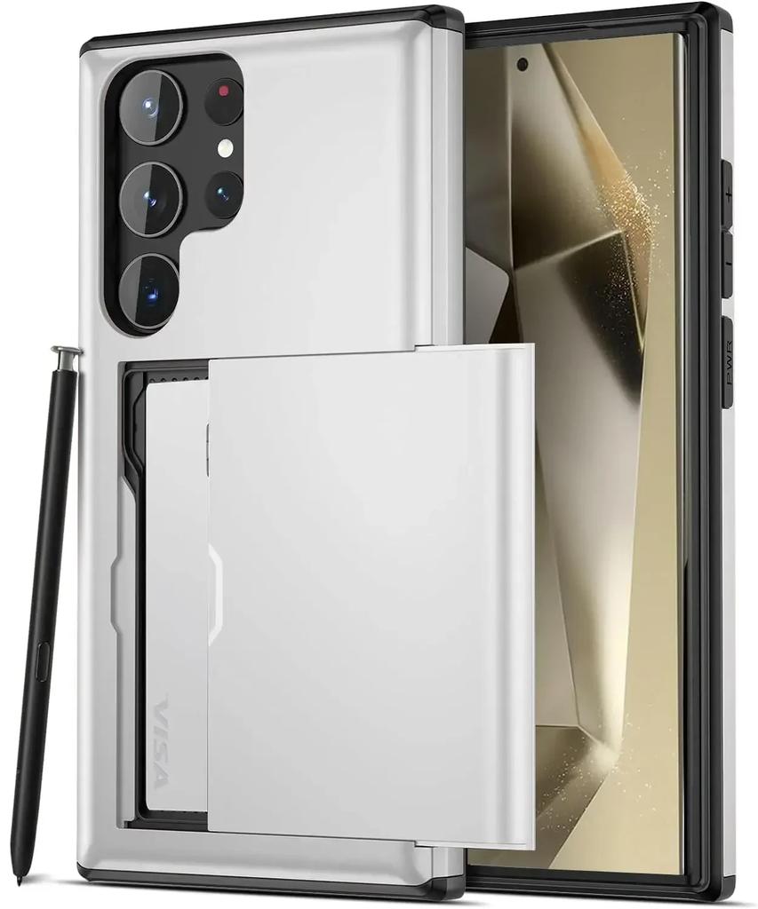 Slim Dual Lay Heavy Protector Case For Samsung Galaxy S26 S25 S24 S23 S22 S21 Ultra Plus FE A55 Hidden Card Slot Wallet Cover