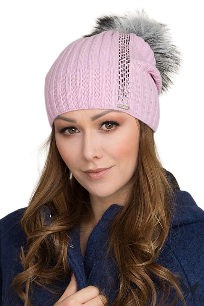 Amber Women' Hat with Pompom Pink