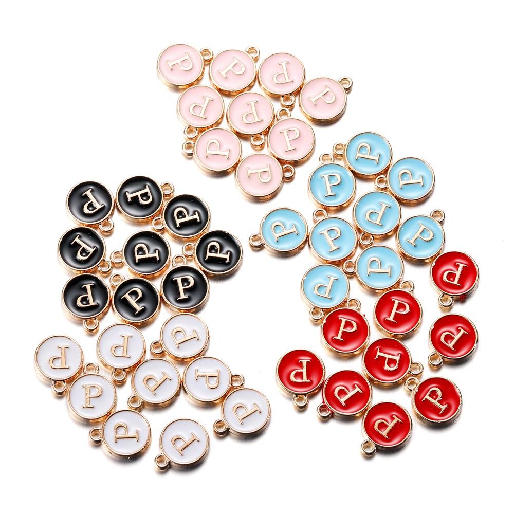 20Pcs 12*15mm A-Z Letter Charms Enamel Charms Alphabet Initial Letter Handmade Pendant for DIY Bracelet Necklace Jewelry Making