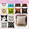 Temu Halloween Linen Pillowcase Cute Ghost Face Cartoon Home Cushion Cover