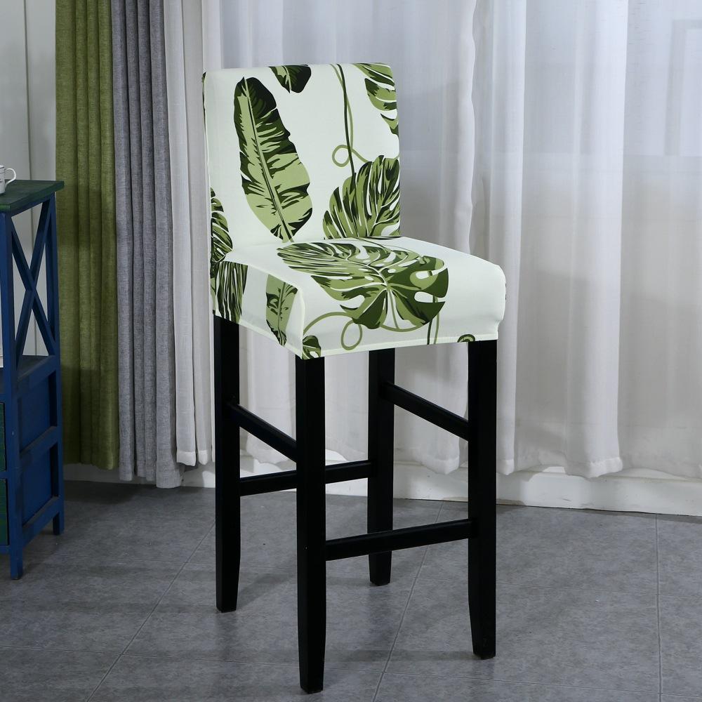 Elastic Bar Stool Chair Cover Home Dining Room Bar Seat Cover Geometric Style Restaurant Hotel Decor Washable Easy Cover 1pc