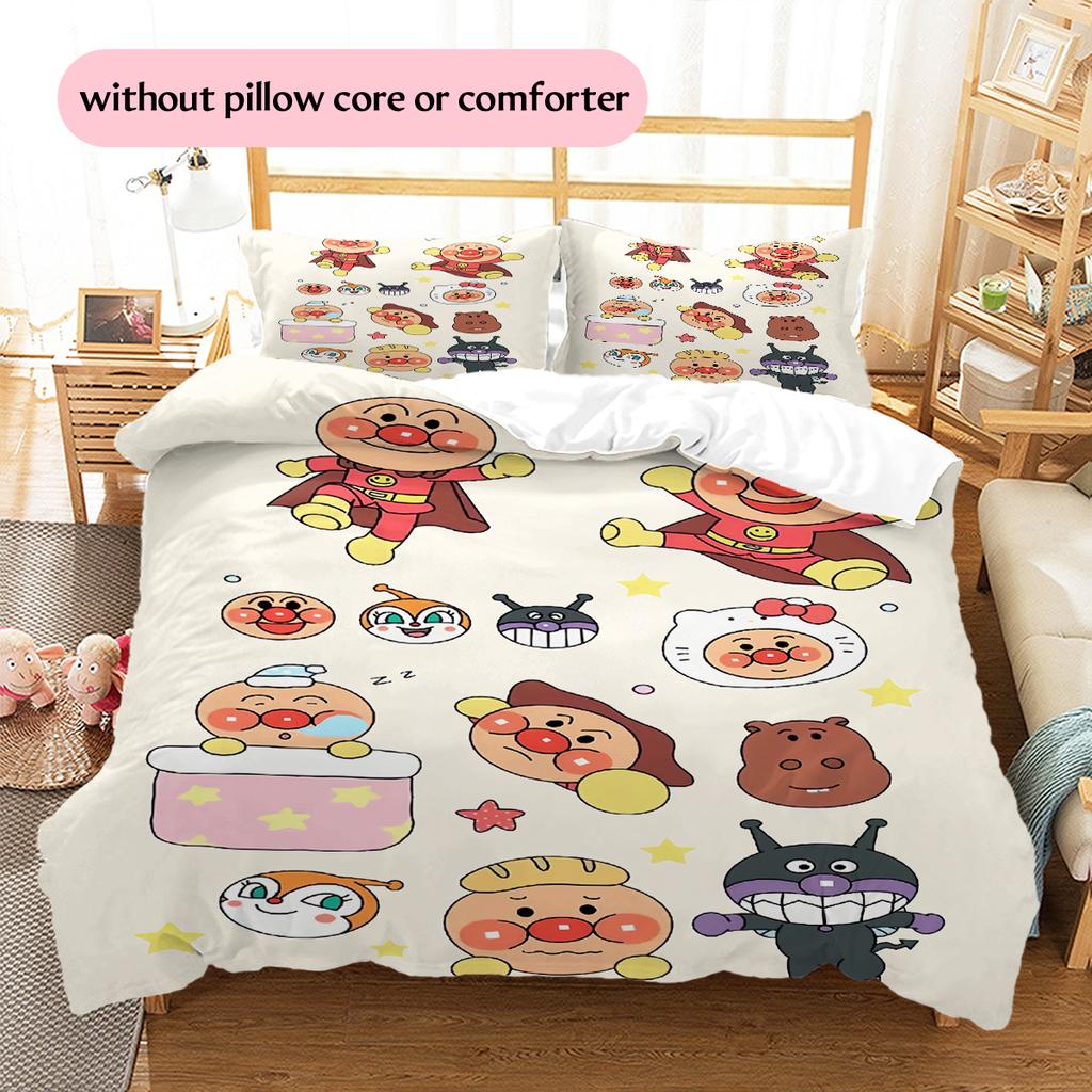 Σετ Κλινοσκεπασμάτων Anpanman Kawaii Κάλυμμα Παπλώματος Μαξιλαροθήκη Χωρίς Γέμισμα, Μαλακή Διακόσμηση Υπνοδωματίου Σπιτιού, Τέλειο Δώρο για Θαυμαστές.chl