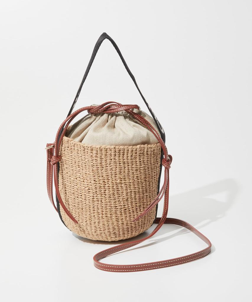 Chloe Woody Shoulder CHC23AS381L18 Women's Bag, Black/Beige, [Used]
