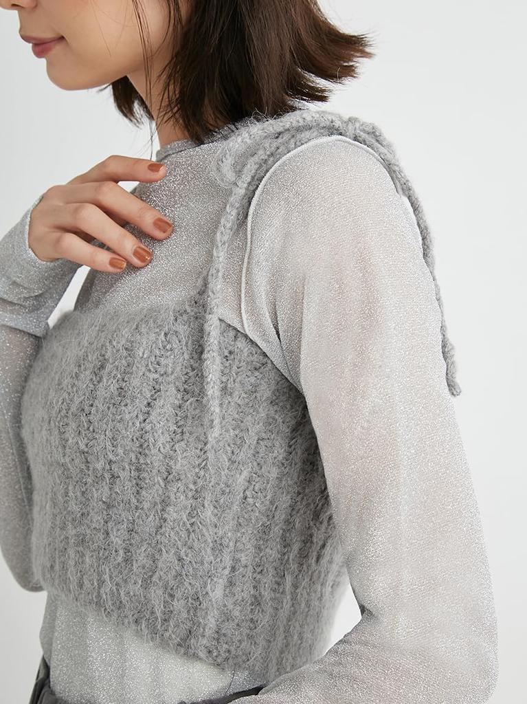 Emi Shaggy Knit Camisole 13WGG245309GRYF