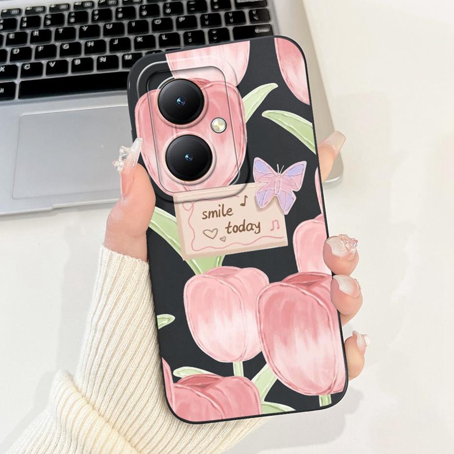 For Vivo Y35+ Y35m+ 5G Lens Protective Phone Case For Vivo Y35Plus Y35M Plus 5G Lovely Pattern Soft Silicone Jelly Cases