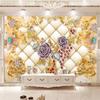 Wallpaper Fashion 3d Mural Soft Package Luxury Wall Mural Gold Diamond Flower Jewelry Wallpaper