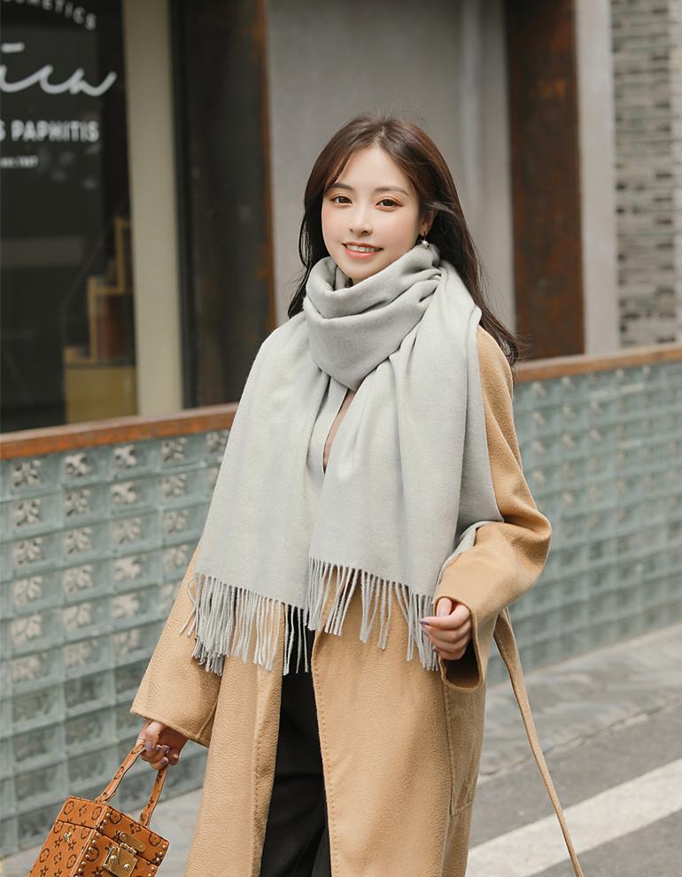 Imitation Cashmere Scarf Women's Autumn and Winter New Men's Shawl High-end Versatile Korean Version Solid Color Scarf