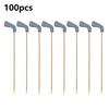 100/200Pcs Golf Club Cocktail Picks Decorative Bamboo Skewer Sticks Party Buffet Cupcake Food Fruit Drink Appetizer Sticks