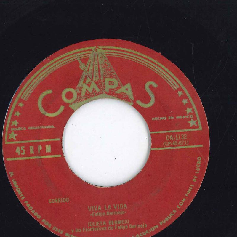 

7inch Record JULIETA BERMEJO - Viva La Vida CA1132 COMPASS US Latin Used