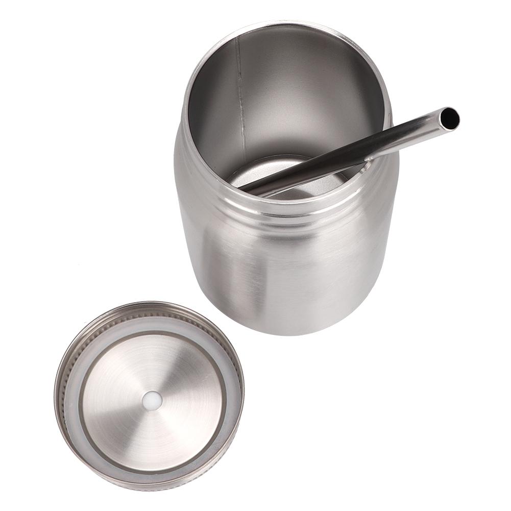 Household 700ml Stainless Steel Cup Outdoor Water Bottle Thermal Mug with Lid Straw