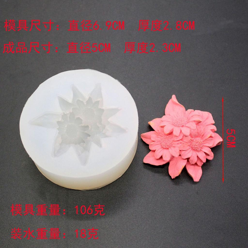 3D Peony Candle Silicone Mold DIY Various Flowers and Plants Soap Aromatherapy Epoxy Resin Mold Chocolate Cake Baking Tools