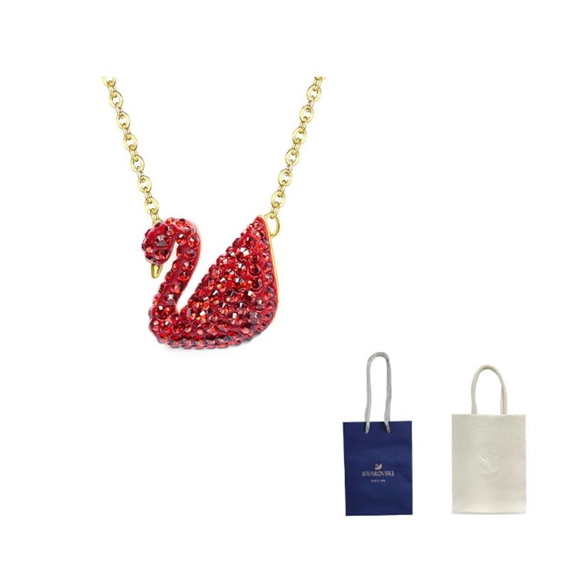Swarovski Swan Faux Crystal Stone Necklaces Womens F-Branded gift bag