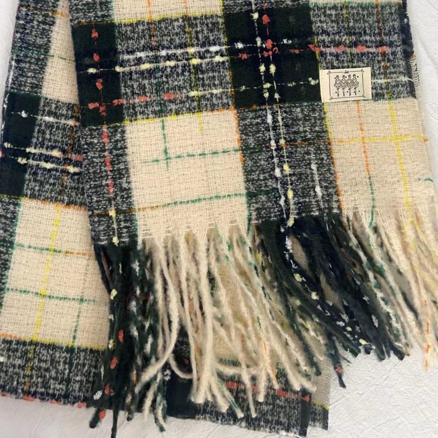 New Style Korean Style Hoop Yarn High Quality Imitation Cashmere Winter Student All Match Plaid Thickened Warm Scarf