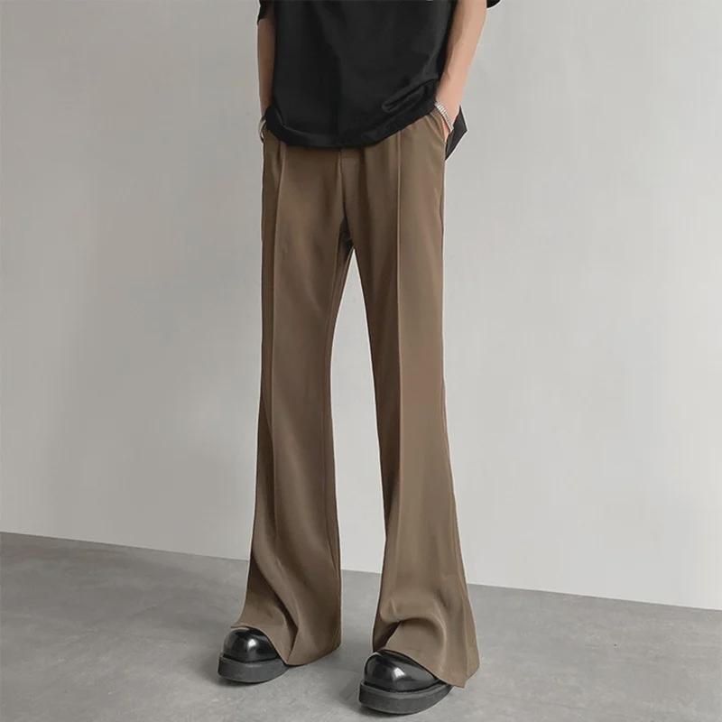 Men's Trendy Flared High-Waist Slit Trousers