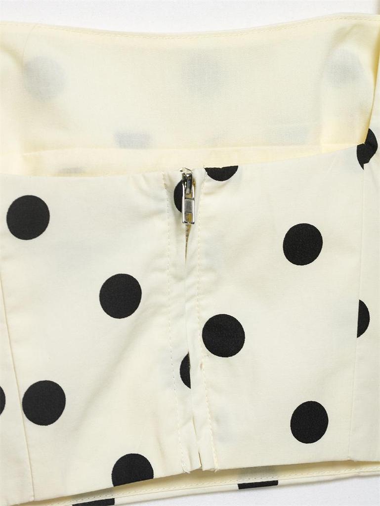 2026 Polka Dot Crop Top & Midi Skirt Set for Women