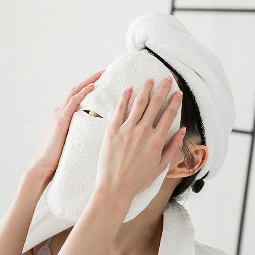 1Pcs New 3 Holes Hot Compress Towel Absorbent Soft Facial Steam Towel Reusable Gentle Skin Care Mask Home Spa Daily