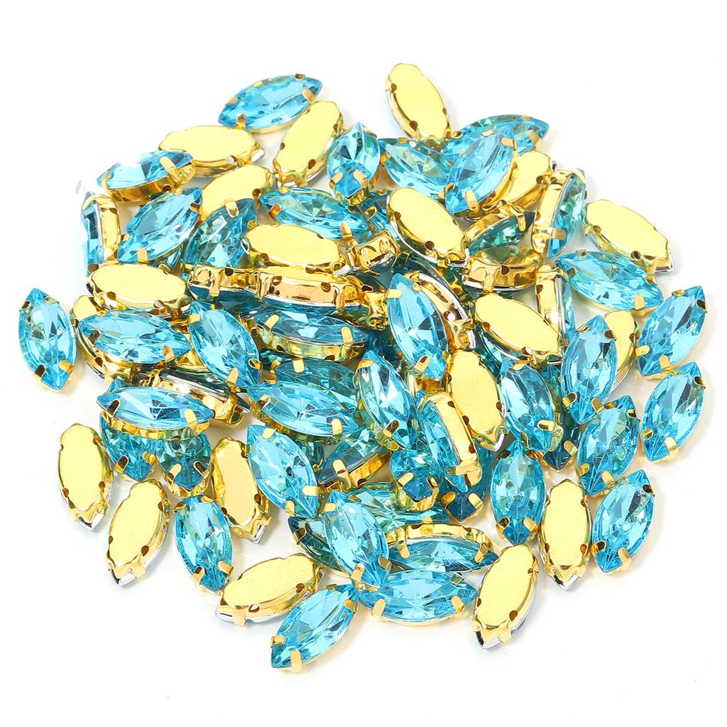 50 Stück Bunte Pferdauge Zum Aufnähen Acryl Strasssteine Mit Goldener Kralle Glas Kristall Zum Aufnähen Perlen Für Kleidung Kopfbedeckung Dekoration