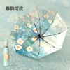 Three-fold tulip handle parasol sunscreen colored glue sun umbrella men's and women's simple folding umbrella