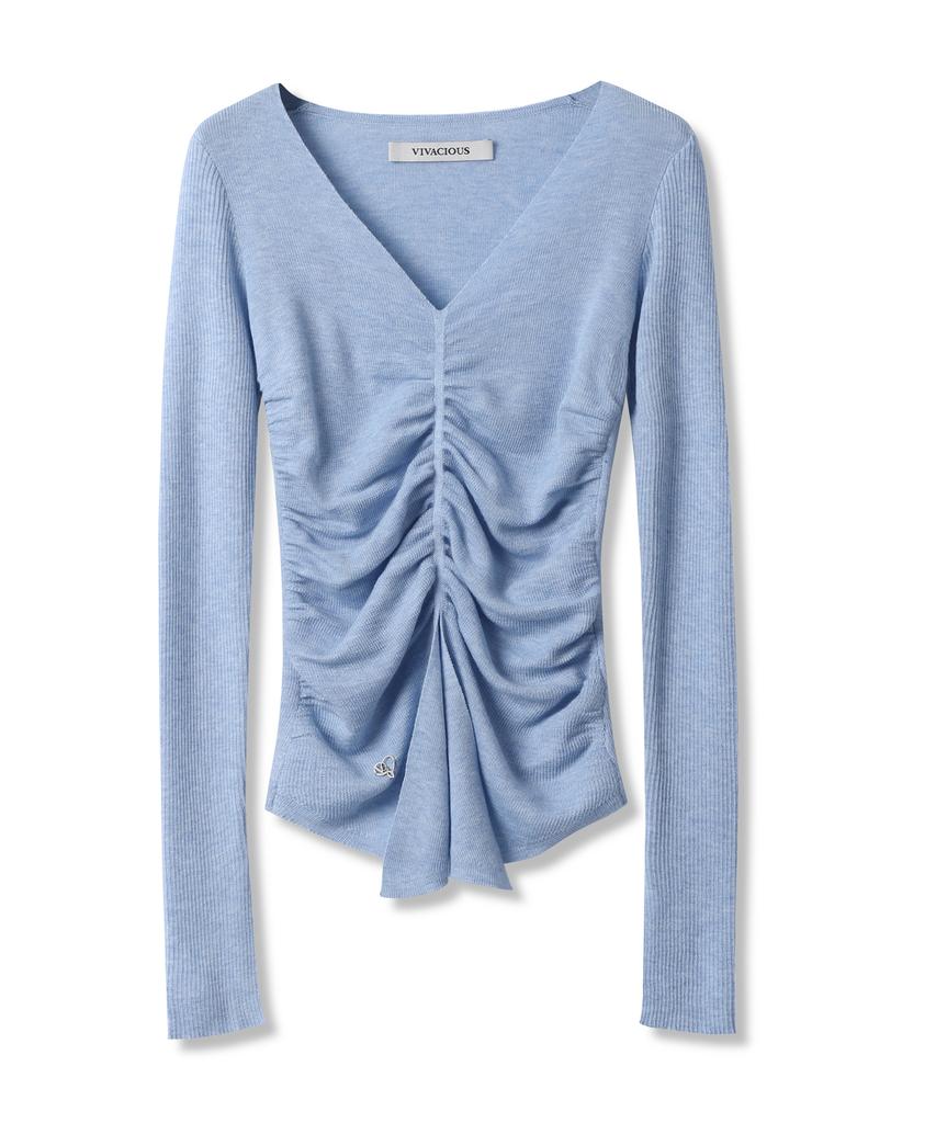 VIVACIOUS Blanc Shirring Slit Knit – 5Col