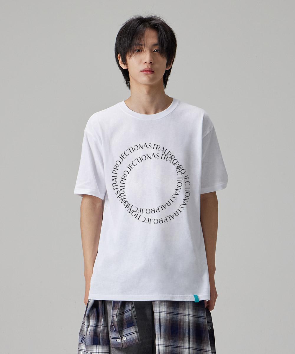 Astral Projection [Double Ring] Cotton Loose Fit Short Sleeve T-Shirt_White L