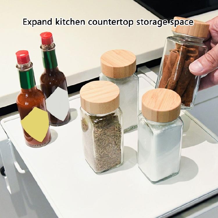 Anti Slip Expandable Cabinet Door Shelf Foldable Kitchen Storage Organizers Slim Foldable Cabinet Door Storage Rack