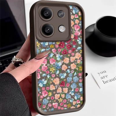 Handyhülle mit süßem Blumen-Print für Xiaomi 13T 11T Pro Poco F6 Pro X6 M6 Redmi Note 13 12 4G 11 10 Pro Max, weiche, stoßfeste, matte Silikonhülle