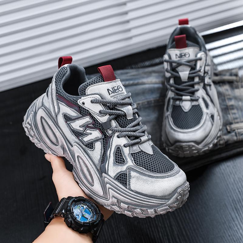 New Fashion Men 's Four Seasons Comfortable Thick Sole Shoes Students BoysTrending Soft Sole Breathable Casual Running Sneakers