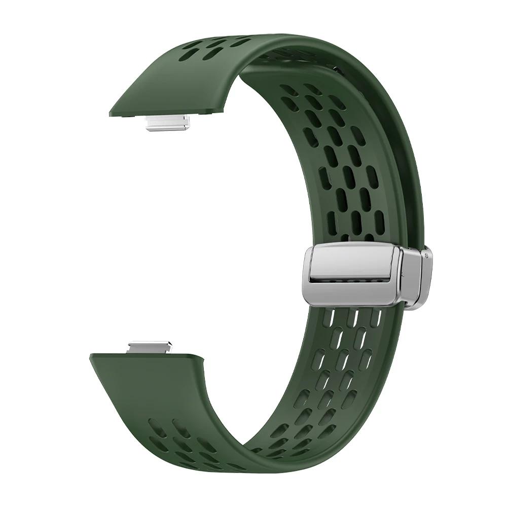Magnetic D Folding Buckle Silicone Band For Huawei Watch Fit 3 4 4Pro Strap for HUAWEI Fit 3 Fit 4 Fit4Pro Sports Bracelet Belt
