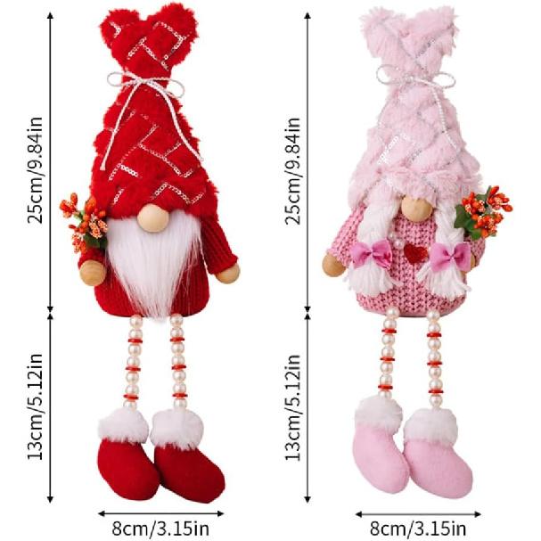 Mother's Day Gnomes Plush Gifts for Women -2Pcs Spring Couple Gnome Decoration Home Decor Wedding Mom Gnomes Ornaments GIF
