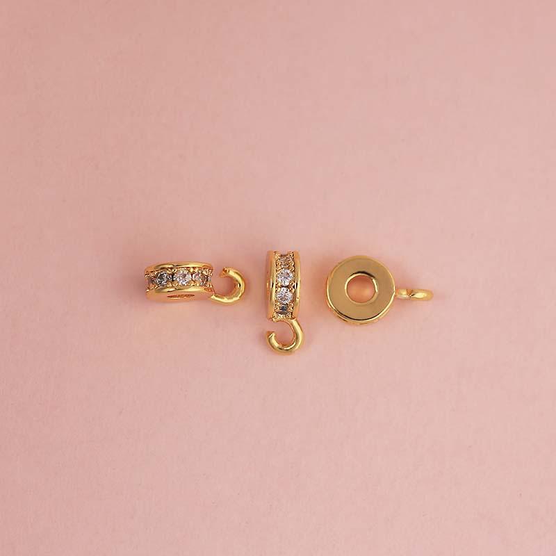 Gold-Plated Zircon Jewelry DIY Kit: Pendant, Bracelet, Necklace Jump Rings & Spacer Beads