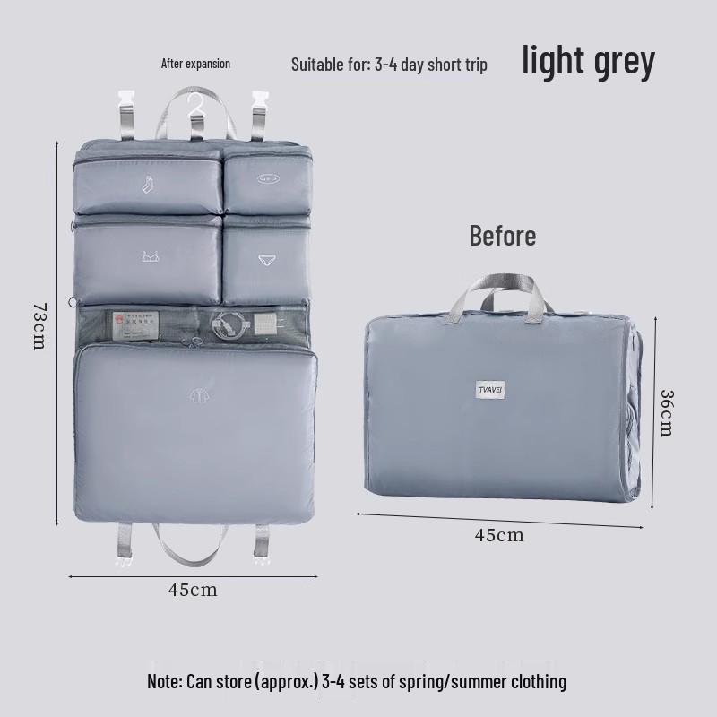 Семь сумок для хранения в путешествии для одежды и аксессуаров серый 1290₽