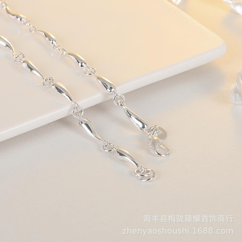 Silver Plated Water Drop Necklace for Men & Women - Simple, Fashionable, and Popular.