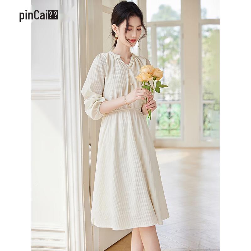 

Pin Cai Women s V-Neck Long Sleeve A-Line Midi Dress XL