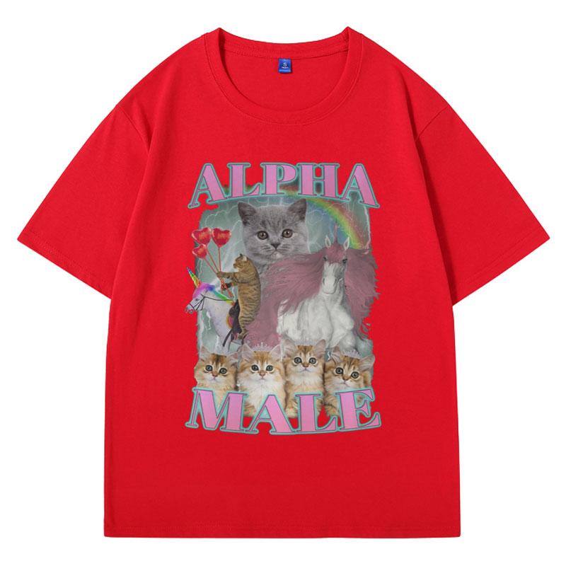 

Alpha Male T-Shirt Guy Best Friend Gift Tshirts Funny Meme Graphic T Shirts Short Sleeve Hip-hop Oversized Harajuku T-shirts Men S