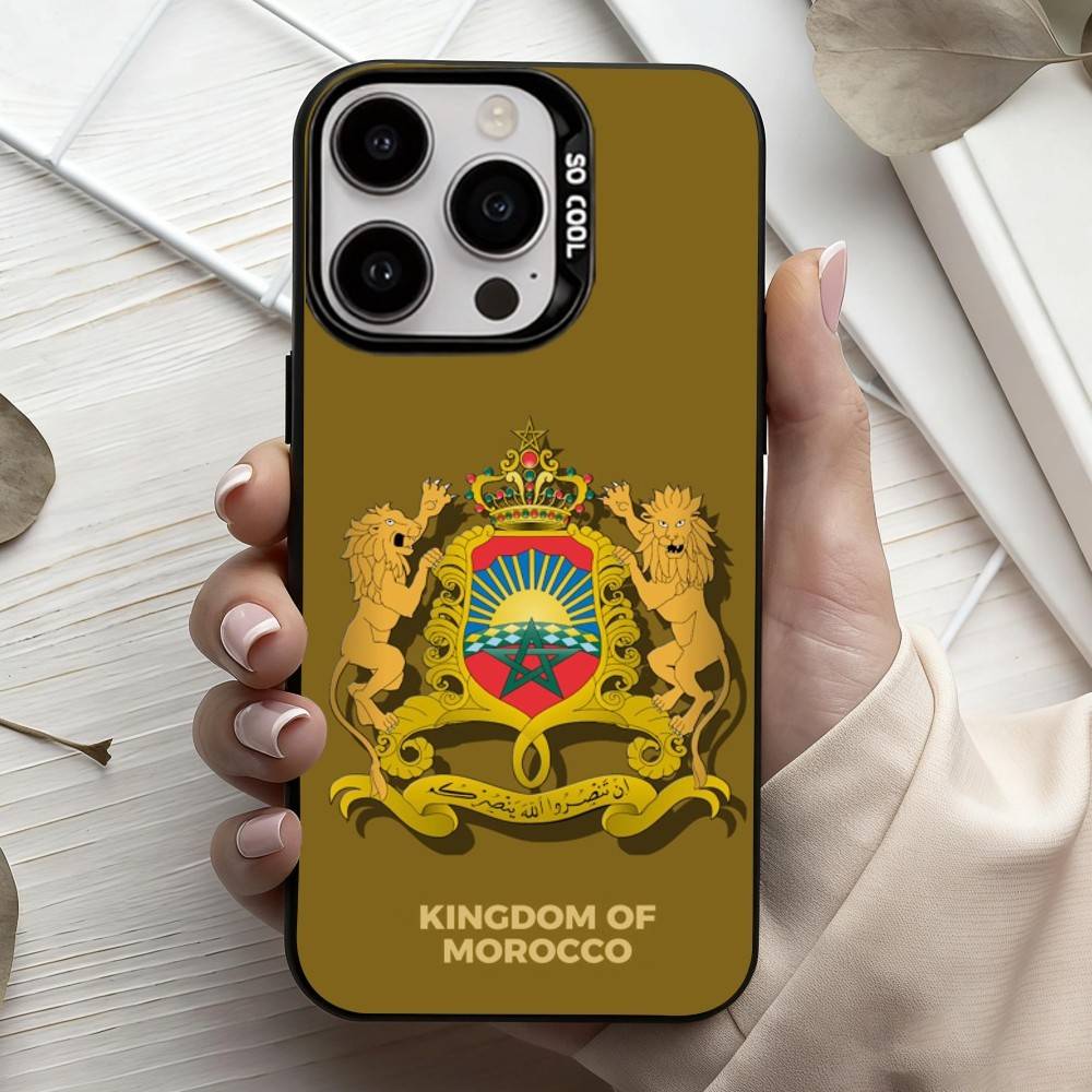 M-Morocco F-Flag Phone Case For iPhone17,16,15,14,13,12,11 Plus,Pro Max Candy Silver Plated Inside Cover