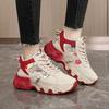 Damen Plateau-Sportschuhe mit dicker Sohle - High-Top Schnürschuhe, Leichte Schuhe mit dicker Sohle für Outdoor-Freizeit und Büro-Alltag, Dad Shoes