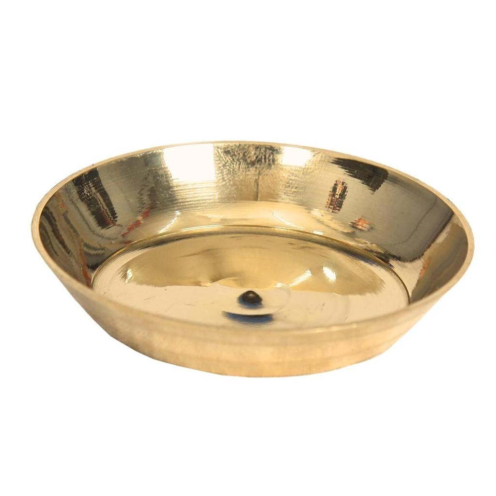 Feng Shui Tortoise for Good Luck | Brass Tortoise with Plate, Small Size, Brass, Gold Colour, 1 Set, Religious