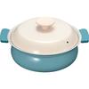 Wahei Freize Tabletop Pot, 20cm, For 1 To 2 People, Blue, IH Compatible, Gas, Two-Handed Pot, Light Ceramic RB-3214