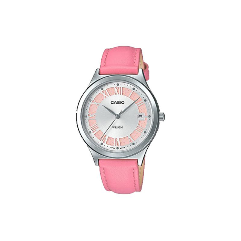 

Casio STANDARD series 50 meters waterproof quartz movement leather strap Japanese and Korean watch 40 women s watch silver dial LTP-E141L-4A3