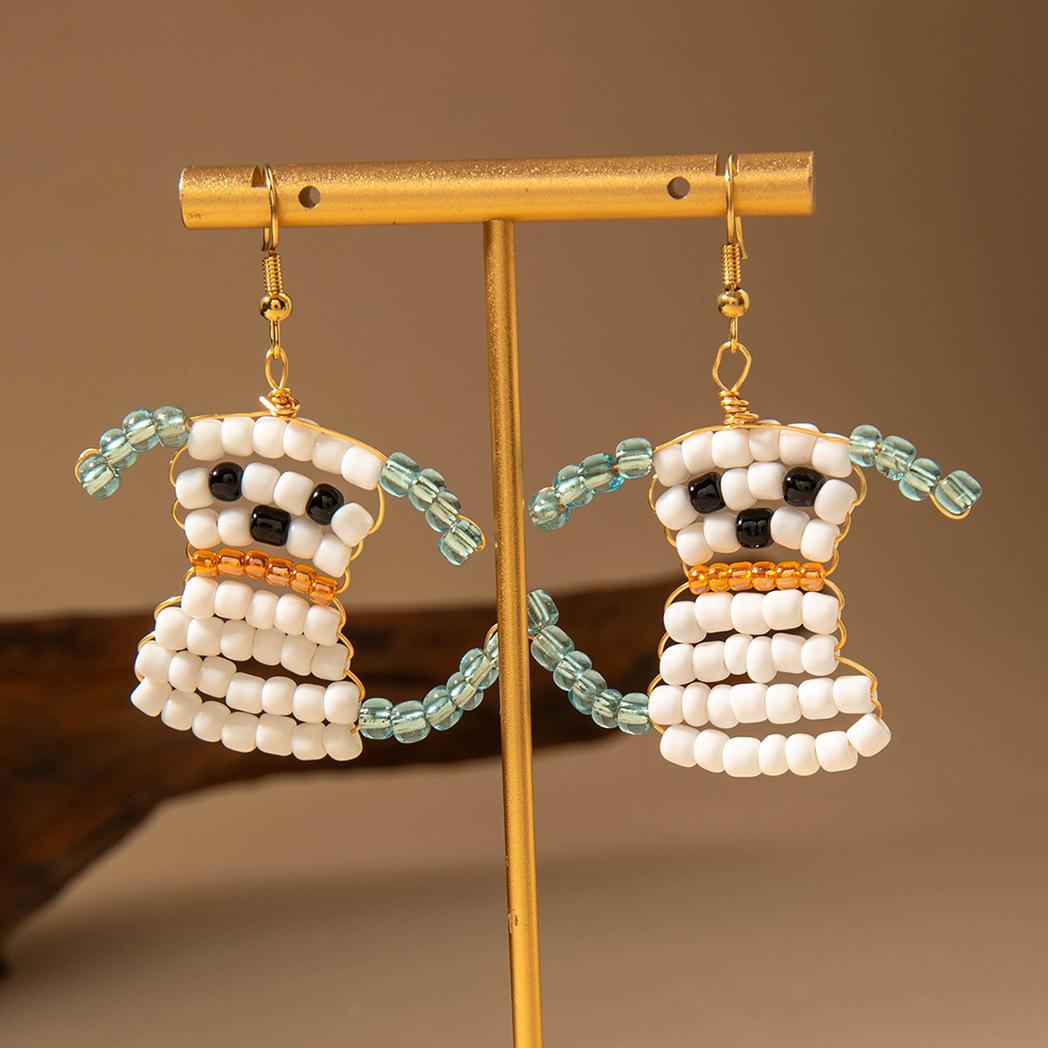 Personalized puppy beaded earrings, niche design sense cute handmade earrings earrings wholesale