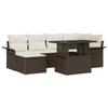 VidaXL 7-Piece Garden Sofa Set with Cushions Brown Poly Rattan 3357051